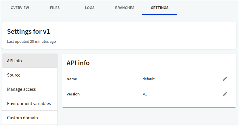 api info page