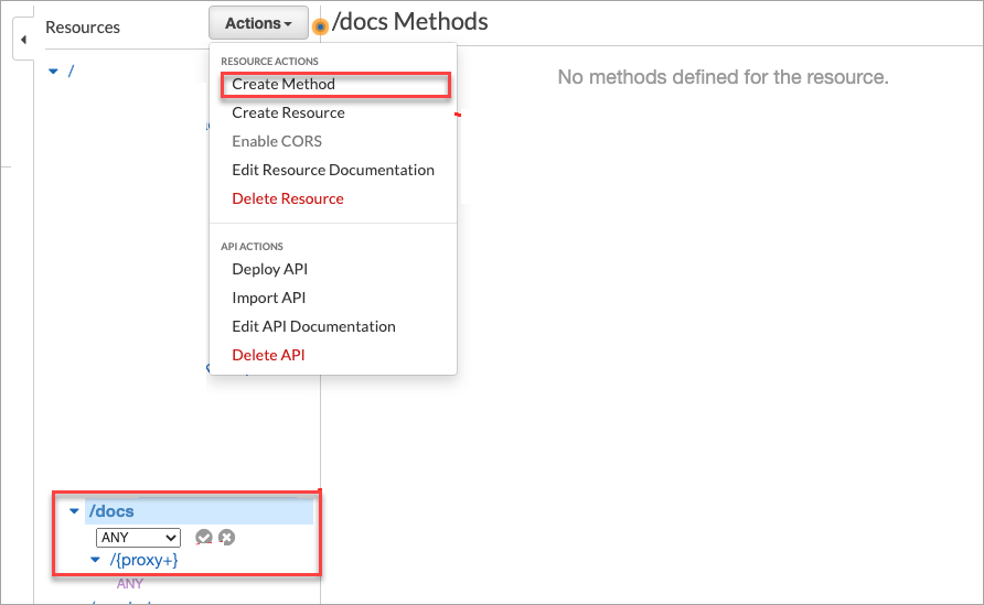 AWS API gateway proxy setup