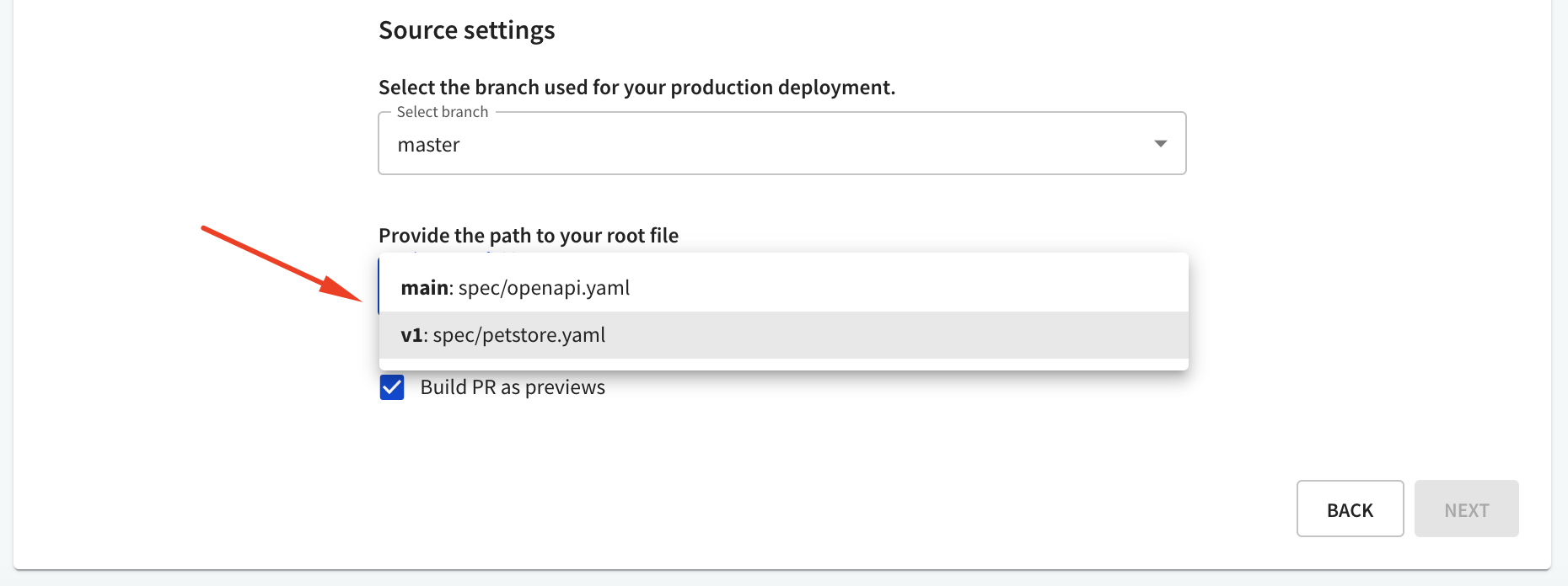 Root file path for Definitions