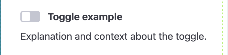 Example of a toggle rendered on a project page