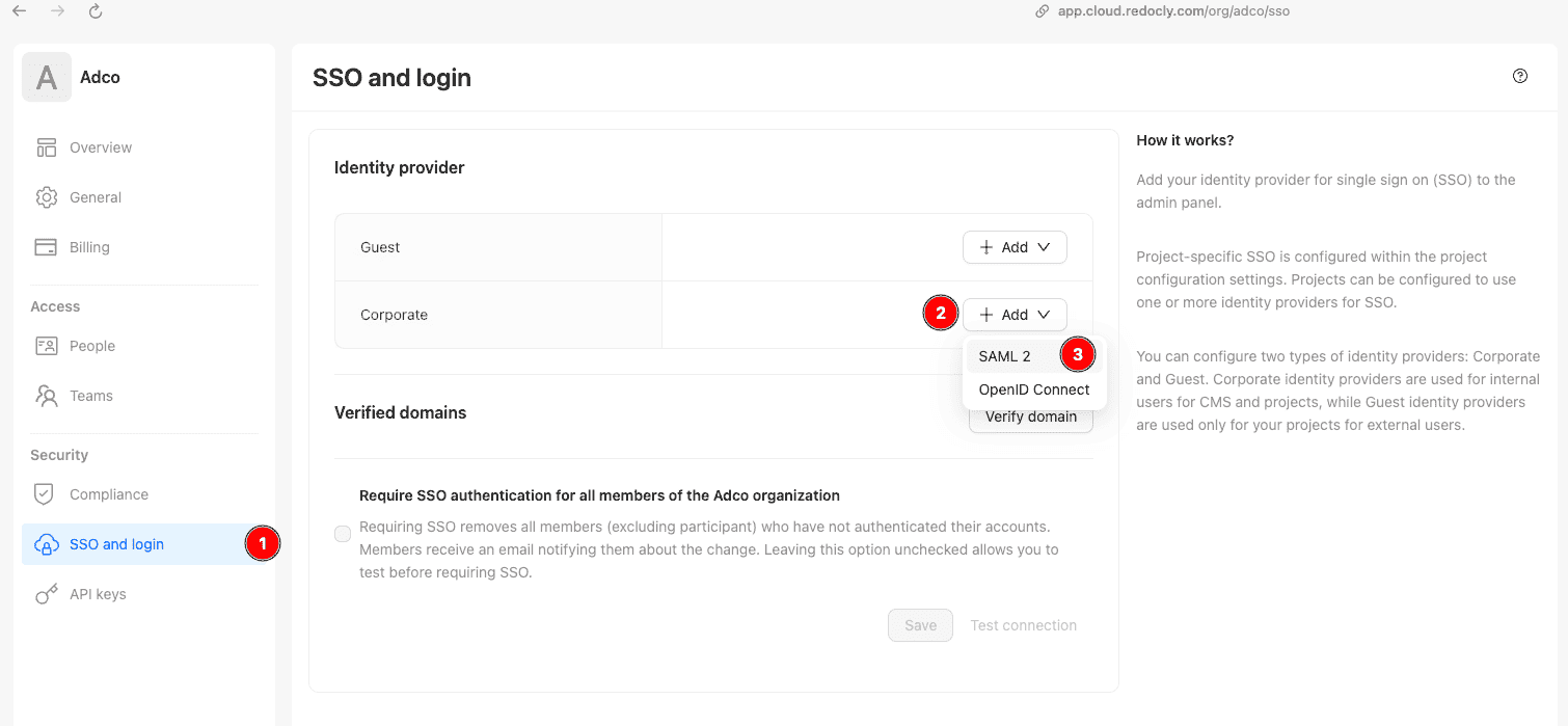 SSO configuration