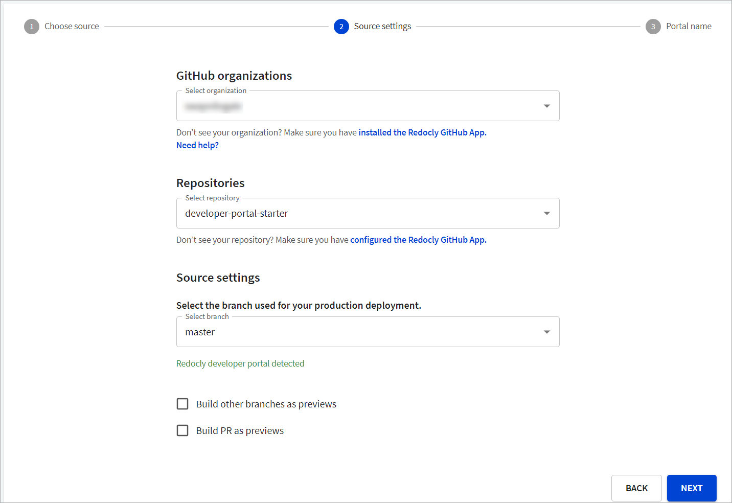 Source settings