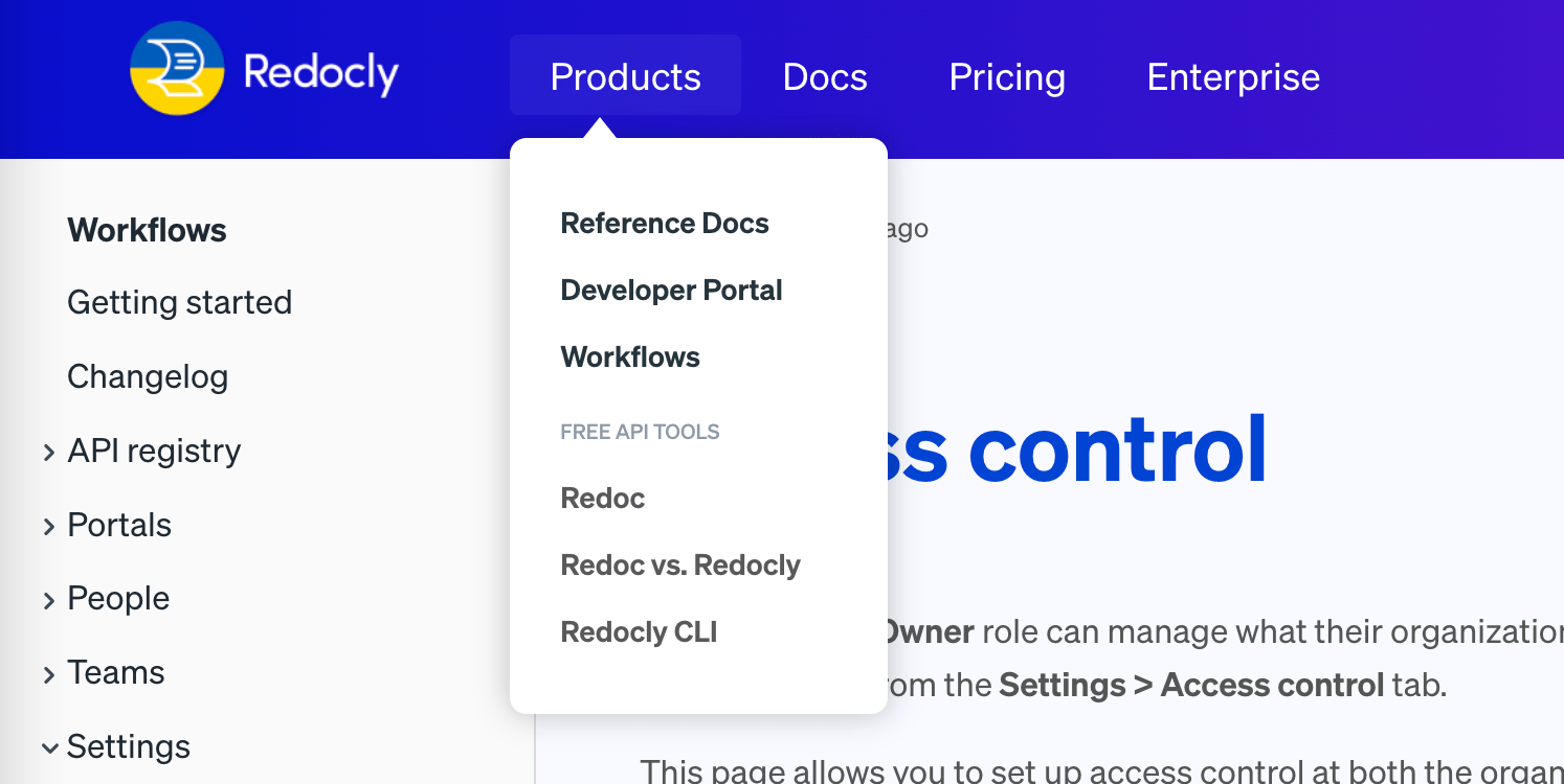 Dropdown menu