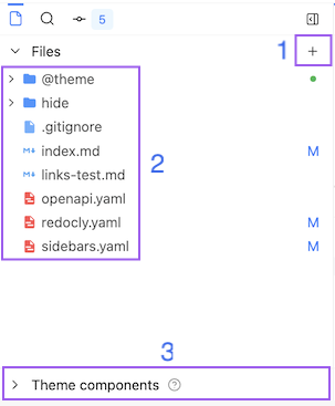 Screenshot of the Files tab in Reunite editor