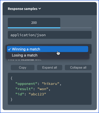 examples response select menu