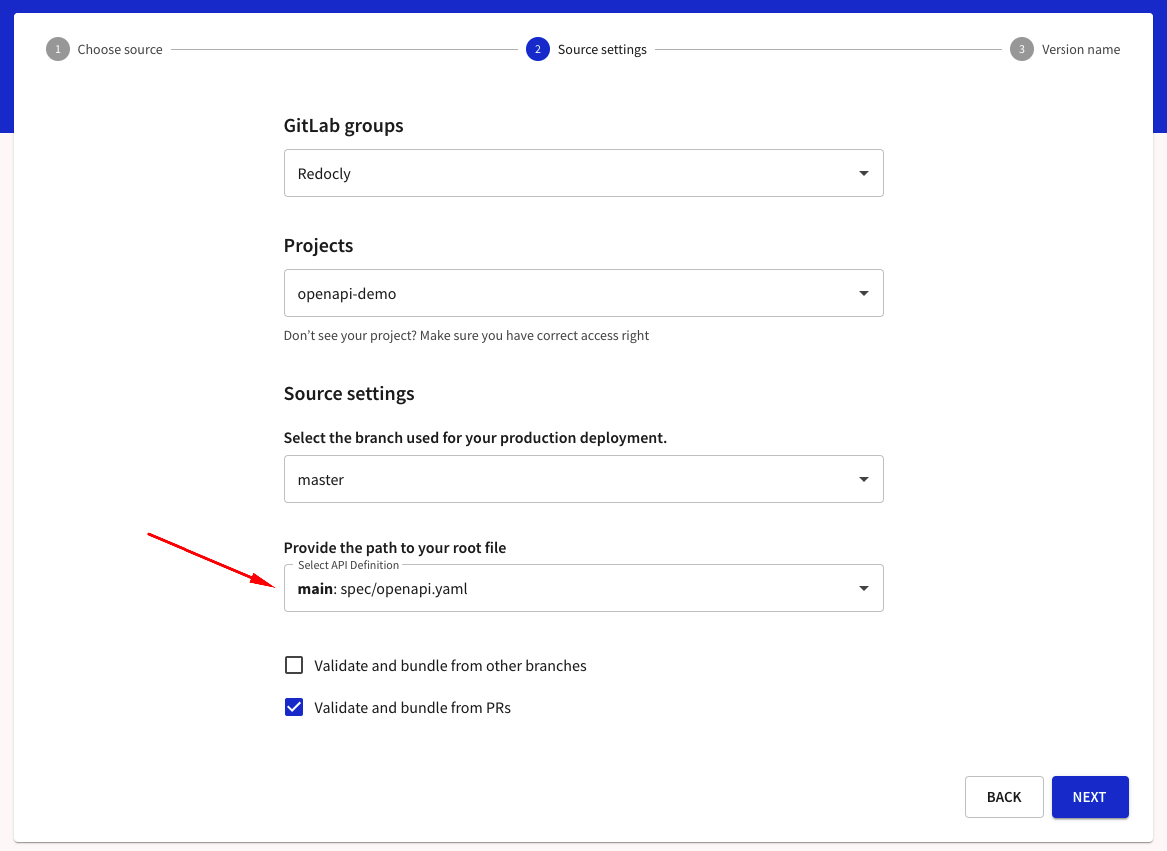 Select path to root file