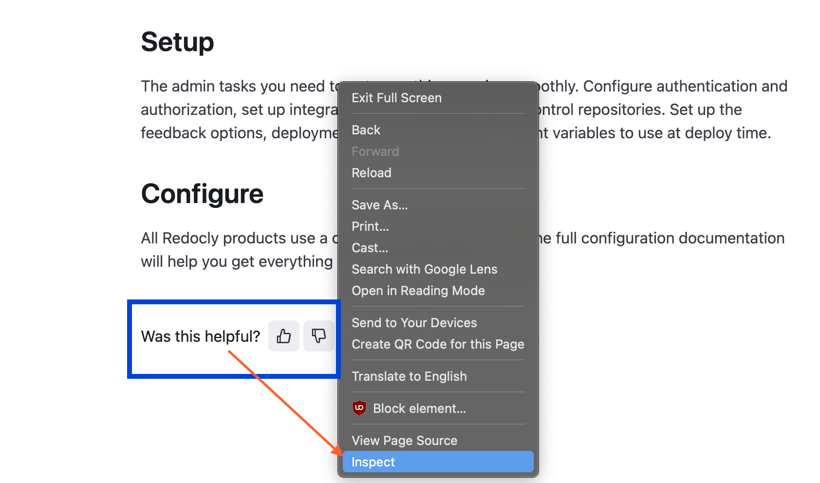Inspect component