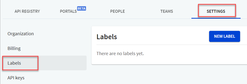 Labels page