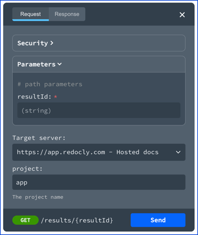 results with path parameter try it