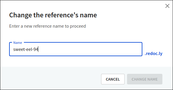 Subdomain name configuration dialog