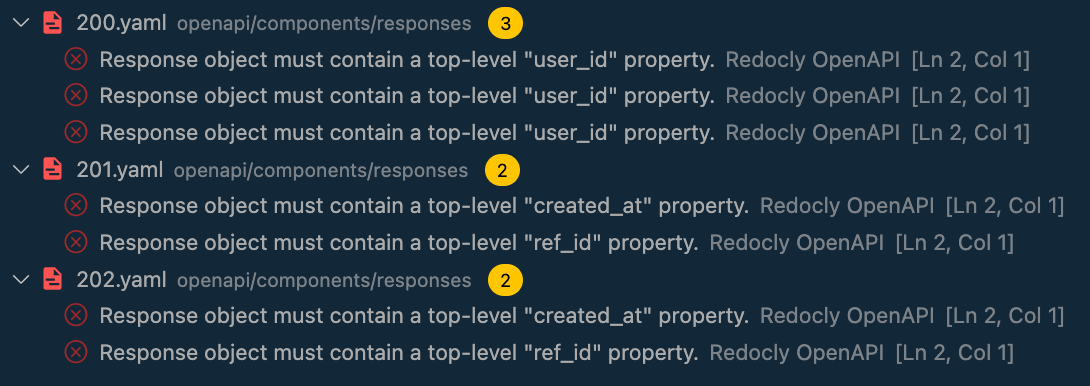 Response contains property problem in VS Code