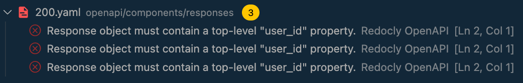Response contains property problem in VS Code