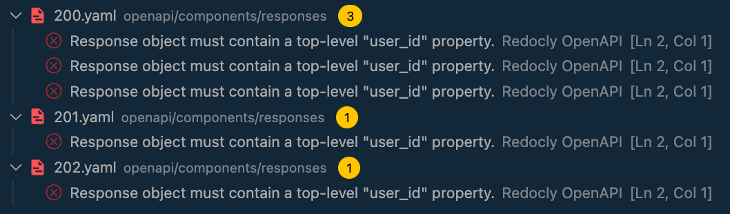 Response contains property problem in VS Code
