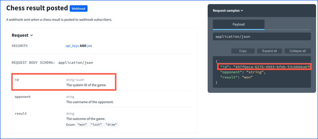 schema webhooks readOnly