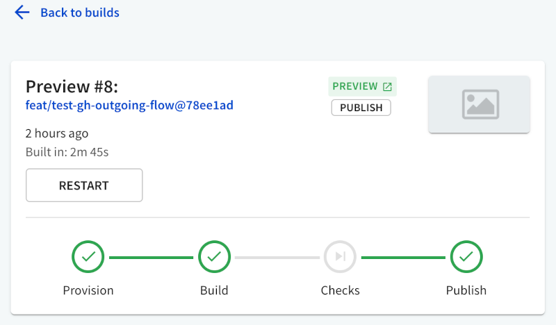 Skipped link checker status on the portal build page