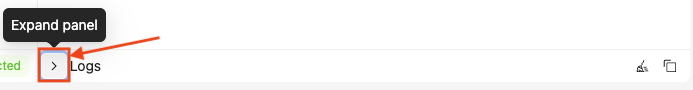 Logs expand button