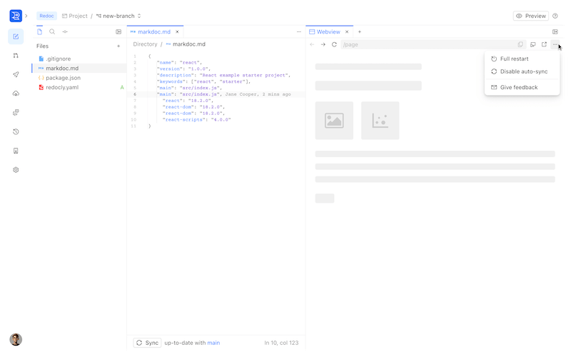 Editor with Webview