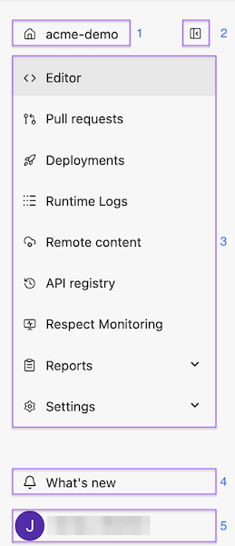 Screenshot of the navigation pane in Redocly